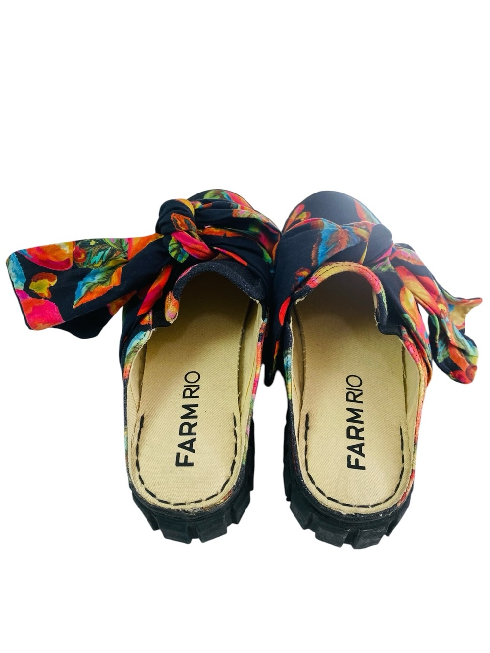 Farm Rio Floral Cashew Mule Sneaker W/ Bow Size 8 - Picture 3 of 6